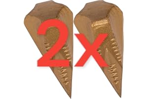 KOVA® 2X Spaltgranate ca.1,6kg Hochwertiger Spaltkeil Keil-Kreuzform Spezialstahl für Holzspaltung Holz Spaltaxt Spalthammer Holzspalter Spaltwerkzeug Drehspaltkeil Drehkeil Fällkeil, Gold