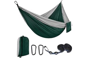 EDWINENE Ultra-Light Travel Camping Hammock, 300kg Load Capacity, Portable Hammock, 2 x Carabiners 2 x Nylon Slings Included, Outdoor Hammock for Indoor Garden Beach (300 X 200 CM)