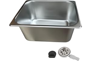 XENPER® Fregadero Camper con Desagüe o Sumidero – Ideal para Kit Camper Furgoneta, Lavabo Caravana y Cocina Camper, Ideal para Muebles Camper