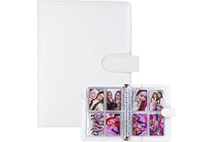 WITHYU Segregator na fotokartkę A5 Kpop z 30 szt. stron z 4 kieszeniami, 6 albumów pierścieniowych z 240 przegródkami na karty, okładka ze skóry PU z zamknięciem magnetycznym