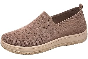 Generiska fritidsskor för kvinnor bekväma sneakers med ventilerande yttermaterial och ortopedisk insats lätta slip-on sneaker