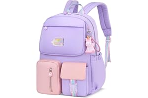 Balakaka Cartable Fille Primaire, Grande Capacité Kawaii Respirant Sac a dos Enfant avec Plusieurs Compartiments, Léger Imperméable Cartable Primaire Fille de 7 à 14 Ans