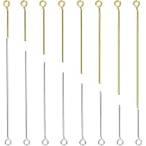 650 Épingles à Tête Plate Oeil 40-50mm – Tiges Métal 5 Couleurs Pour Création Bijoux, Pendentifs Et Colliers