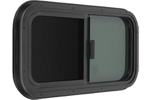 Wohnwagenfönster Caravan sidofönster 600x300mm, husbilsskjutfönster Svart Aluminium RV Camperfönster med insektsskydd och sol