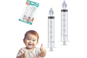 NOYVYDS Siringa per Lavaggi Nasali Bambini ,2 pezzi Irrigatore Nasale 10ml, Siringhe Lavaggi Nasali con Punta in Silicone Morbido, Irrigazione Nasale Riutilizzabile Portatile Aspiratore Nasale