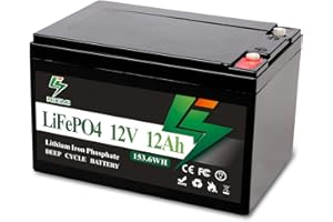 HIXIMI LiFePO4 batteria ricaricabile al litio 12V 12Ah, circolazione profonda più di 5000 volte, 10A BMS