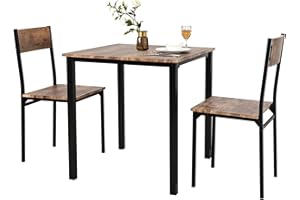 eklipt Esstisch mit 2 Stühlen, 3-teilig Bartisch mit Stühlen, für Balkon & Esszimmer & Wohnzimmer, Vintagebraun Beschreibung
