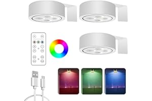 KNUBBUF Luces Para Cuadros, Luz Inalambrica, Luces Para Cuadros De Pared, Lámpara De Cuadro LED Sin Cable, Lamparas Sin Cables Con Control Remoto, Brillo Ajustable Y Temporizador (Blanco 3colores, 3Pcs)