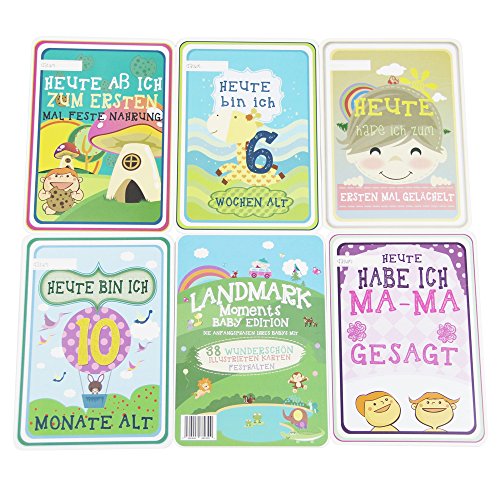 Landmark Moments Meilenstein Momente Baby Karten – 38 illustrierte Karten – Perfekt als Baby Shower Geschenk und Neugeborenen Geschenk, für die einzigartigen Momente im 1. Lebensjahr - 2