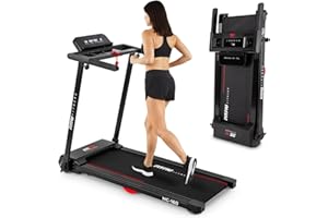 FITFIU Fitness MC-160 - Tapis Roulant 2 in 1 per Camminare e Correre, Pedana Pieghevole, 12 Programmi, Bluetooth e Altoparlanti, Connettività Apps, Tapis Roulant Ultra Compatto per Casa/Ufficio