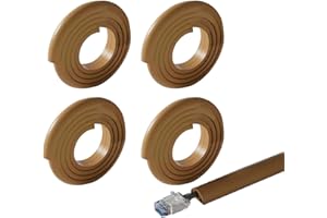 Xafrstyu Cable Trunking Kit, Electrical Cable Trunking with Self Adhesive, Trunking for TV Cables, Decorative Self-Adhesive Cable Cover (4M,Brown)