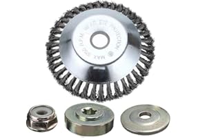 Kagni 8" Grass Trimmer Cutter Head Brushcutter Attachment with Locking Nut for Strimmer and lawnmower, Twist Knot Steel Wire Brush for Angle Grinder, Perfect for Clearing Weeds, Rust, Paint, Deburring