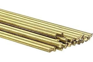 YPLONON YPLodon 20 PCS Tiges en Laiton 2mm x 250mm Barre en Laiton Ronde en Laiton à Basse Température Fils de Soudeuses en Métal pour Soudure et Brasage dans le Domaine Industriel