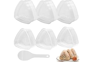 Aimeke 6 Pezzi Stampo Onigiri Triangolo Riutilizzabile con Cucchiaio per Riso per Palline di Riso Sushi Fai Da Te