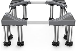 DEWEL 12 Füße Kühlschranksockel,podest für waschmaschine und trockner,Untergestell für Waschmaschine,Bärenlast 450kg,Geeignet für Kühlschränke,Waschmaschinen(Breite:43-57cm/Höhe 18cm-20cm)