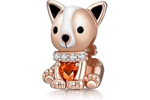 Annmors Charm Cute Animals Anhänger S925 Sterling Silber Bracelet Bead with Cubic Zirconioa für Europäische Armbänder Halskette,Mother's Day Schmuck Geschenk Christmas für Damen Herren