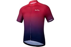 ROTTO Cycling Jersey Mens Short Sleeve Cycle Top Bike Shirt Gradient Color Series