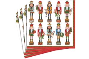 Entertaining with Caspari Nutcracker Parade Luncheon Napkins, White