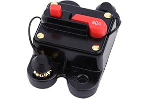 Bezpiecznik automatyczny bezpiecznik 12 V-24 V 80-300 A DC automatyczny bezpiecznik, wyłącznik, wyłącznik automatyczny, reset bezpiecznik, do samochodu, na łodzi, na rowerze, stereo audio (80A)