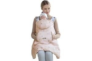 WYTbaby Cubierta del Portabebés unisex - A prueba de viento Impermeable Encapuchado Invierno Bolsillo Delantero, Rosa
