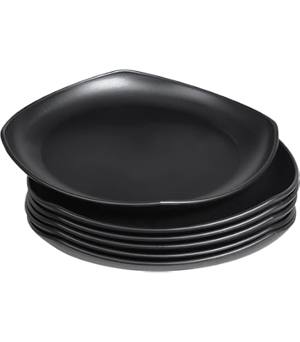 Navaris Glass Divided Plates (Set Of 2) - 5 Section Divider Plate For