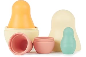 Bieco Matrioska per Bambini in Silicone Tropical Vibes | Costruzioni Morbide gioco Neonato 6-9 Mesi Bimba 12 Mesi