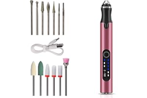 AASMAAN Ponceuse pour Ongles, 13 en 1 avec Embouts Céramiques, Lime a Ongle Electrique Sans Fil Portable,18000 RPM Silencieux, Kit de Manucure Pédicure pour Salon et Maison (Or rose)