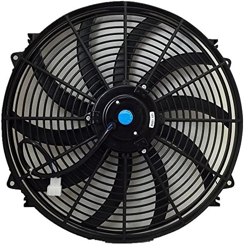 WSBAY Universal High Performance 12V Slim Electric Cooling Radiator Fan With Fan Mounting Kit (16 Inch, Black)