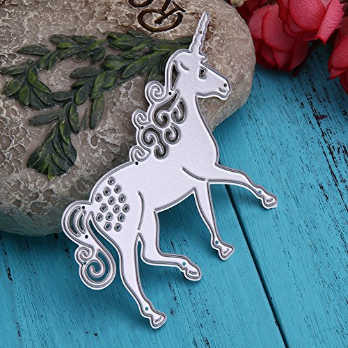 Amazingdeal365 Einhorn Metall Form Schablonen Schneiden DIY Dekor Sammelalbum Karten Buchzeichen Lesezeichen als Geschenk für Freunde Geburtstag Kinder,Kindergarten Hobby Schule Handarbeit Unterricht usw. Ein tolles Geschenk! - 4