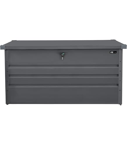 ILESTO Boîte De Rangement Avec Serrure Rangement Extérieure- Couvercle Renforcé - Ressort à Gaz - Armoire D'extérieur Boîte De Rangement Pour Jardin, Balcon, Patio(165x85x69 Cm, Argent