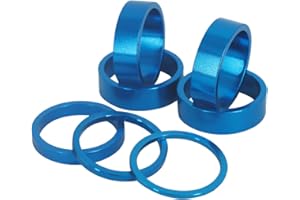 PLATT 7PCS Bike Headset Spacer 1 1/8" Aluminium Alloy MTB Road Bike Stem Headset Spacer 2/3/5 /10mm (Black)