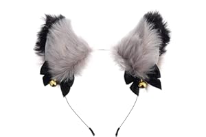 Dodheah Orecchie Gatto Cerchietti per Capelli Mollette per Capelli con Orecchie da Volpe/Gatto Gatto Accessori per Festa Costume Carnevale Halloween Natale Donna Ragazza Bianca