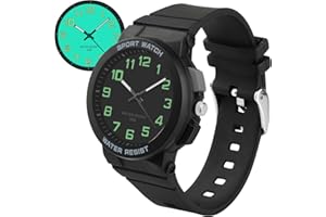 Juboos Reloj Analógico para NiñOs Niñas Aprender La Hora 50M Impermeable Reloj para NiñOs FáCil De Leer 7-15 AñOs Gran Regalo De CumpleañOs para NiñOs