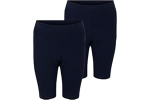 EX UK STORE Girls 2 Pack School PE Cycling Shorts Ex MS Cotton & Stretch Black Navy 2-16Y