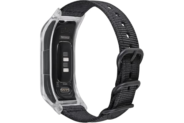 C2D JOY Canvas nylonband kompatibla med Garmin Vivosmart 5 tracker ersättningsband med fodral