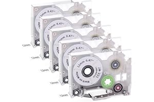 MARKFIELD 5x TZ TZe-231 Laminate Nastri per etichette 12mm x 8m Nero su bianco Compatibile con Brother P touch PT-H101C H105 H107 H108 H110 H200 900 1000 1005 1010 1250 D200 E110 P300BT Cube