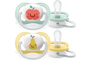 Smoczek Ultra Air Philips Avent, dla dzieci do 6 miesiąca życia, ortodontyczny i bez bisfenolu A, 2 szt., w zestawie sterylizator/torba do przenoszenia, SCF080/17
