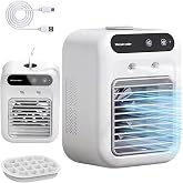 Glacier Breeze Portable AC Air Conditioner, 2-Speed Ultra-Quiet Evaporative Cooler, USB Powered, 500ml Ice Tank, 20dB Mini Qu