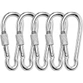 Metal Vidalı Karabina 6 mm 5 Adet | &Ccedil;ok Ama&ccedil;lı Kullanım,Dağcılık kamp Malzemeleri , Salıncak ,Hamak , Denizcilik, Spor Aletle