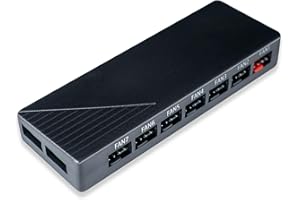 upHere 7-Port 4PIN SATA PWM Fan Hub/Splitter for CPU Cooler Case Cooling Fan 4-Pin & 3-Pin fans Cooling(1-to-7 PWM HUB),FH07