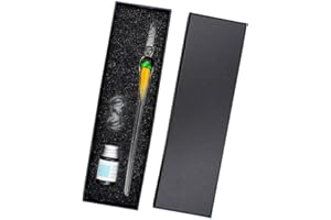 SIPLIV glass dip pen intarsio jellyfish dip pen penna stilografica kit calligrafia firme penna con inchiostro della bottiglia e portapenne, arancione