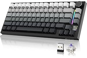 YINDIAO ATTACK SHARK X820 Ultra Gasket Mechanische Tastatur mit TFT-Bildschirm und Knopf, 75% ANSI-Layout, 2,4 GHz/BT/Wired, 5 Sound-Absorbing Foams, Hot-Swap, für PC, MAC (Mondlicht, Gift Switch)