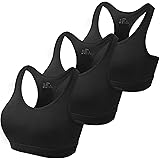 HBselect 3 Pack Comfort Sports Bras for Women UK with Removable Bra Pads, Wireless Seamless Plus Size Sleep Bras for Girls in