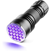Valkyrie 21 LED 395nm G&uuml;neş Işığı Eltraviyole UV El Feneri - Siyah Fener - Evcil Hayvan Otel Ev Temizlik Para Taş M&uuml;cevherat