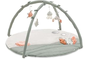 hauck Relax N Watch, Water Animals – babylekfilt med lekbåge från födseln, krypfilt med leksaksdjur, spegel, skallra och spra