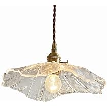 NOKTAI Suspension Dôme Verre Transparent Vintage - Luminaire Industriel E27 Laiton Pour Cuisine Et Salon
