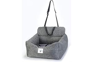 Forubar Pet Dog Car Booster Seat, Portable Pet Travel Safety Car Seat, Waterproof Dog Travel Bed Bag, Portable Folding Carrier with Seat Belt Removable/Adjustable (Medium)