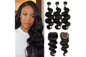 Yavida Pelo Natural Humano con el Encierro Extensiones de Pelo Ondulado Natural 8A Remy Pelo Ondulado Humano de Largo 300g Human Hair Colore Naturale 12 14 16+10 Pulgadas