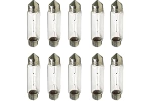 10 delar 12V halogenlampa, ersättningslampor för bilar och motorcyklar (T11 C10W 41mm 12V 10W)