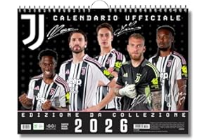 EURO PUBLISHING: Calendario Orizzontale Juventus 2026 - Edizione da Collezione - cm 44x33 - Prodotto Ufficiale